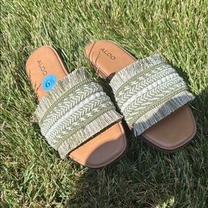 Aldo Women's Sandals in Olive and Cream